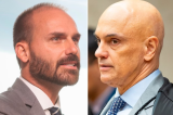 STF: Moraes reage e manda juntar entrevistas e posts de Eduardo a ação