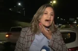 Repórter da TV Record toma soco no rosto de policial após acidente
