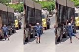 Motorista embriagado desce de carreta em movimento e faz “dancinha” no meio de rodovia no Agreste