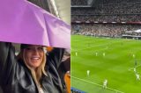 VÍDEO: Virginia Fonseca vibra com vitória de Vini Jr em jogo do Real Madrid