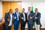 Prefeito Andrei Gonçalves e o ministro Rui Costa anunciam R$ 50 milhões do PAC para levar água tratada e saneamento a regiões históricas de Juazeiro, durante agenda em Brasília