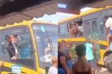 VÍDEO: Ônibus de cidade na Bahia pega fogo em instalação elétrica e passageiros fogem pela janela