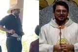 Padre leiloa a própria cueca em evento religioso e se irrita com vazamento do vídeo: “Capeta”