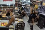 Confusão por ‘furada’ de fila em supermercado termina em briga; veja