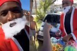 Influenciador interrompe ação solidária após ser chamado de “Saci” durante entrega de presentes de Natal; assista