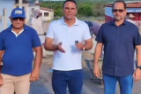 Vice-prefeito Moises Ribeiro vistoria obra de pavimentação na comunidade de Arraial