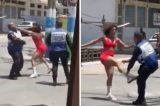 VÍDEO: Cena de filme: Mulher viraliza ao brigar com dois policiais durante abordagem