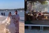 Cerimônia acaba e festança do casamento de Campos e Tabata começa
