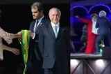 Desfile que homenageia Lula mostra Temer ‘roubando’ faixa de Dilma