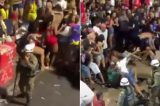 Vídeo mostra policiais militares usando cassetetes para agredir foliões no Campo Grande; assista