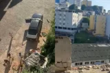 Carro despenca de estacionamento e atinge mercado na Sete Portas