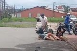 Barraco por traição termina com mulher espancada pelo marido e pela amante no meio da rua; ASSISTA