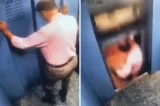 Homem escapa segundos antes de ser esmagado por elevador; veja vídeo