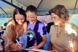 Dia histórico para Lagoa Grande: ao lado da governadora Raquel Lyra, prefeita Catharina Garziera comemora o fim do rodízio de água na cidade e a construção do Mercado Público Municipal