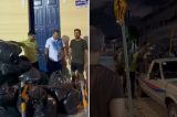 Deputado bolsonarista joga sacos de lixo na sede da prefeitura “em protesto” contra gestão petista; veja vídeo