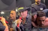 Homem invade palco, ameaça Natanzinho Lima de agressão e recebe mata-leão de segurança: “eu lhe quebro”