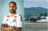 Avião de R$ 250 milhões de Neymar chama atenção estacionado no pátio em aeroporto