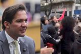 Vereador se envolve em confusão com estudantes da USP, Unesp e Unicamp em ato na República, em SP