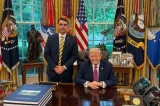 Flávio se encontra com Trump na Casa Branca e diz ter pedido para classificar PCC e CV como grupos terroristas