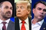 ‘Ouvi dizer que prenderam o Bolsonaro Jr.’: Trump confunde filhos do ex-presidente citando condenação de Eduardo
