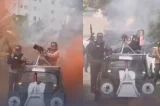 Tomb Raider? Vice dos sonhos de Flávio Bolsonaro posta vídeo simulando um “combate a tiros” em cima de uma carroceria