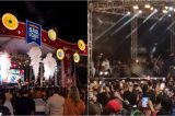 Palco desaba durante show de Amado Batista em São João de Itapetinga e gera pânico; veja vídeo