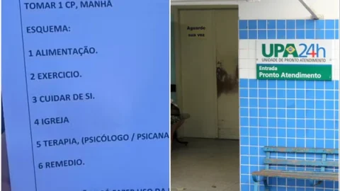 Médico inclui ‘igreja’ em receita de antidepressivo para paciente em UPA