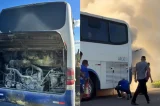 Ônibus com torcedores do Fortaleza pega fogo a caminho de Salvador para final da Copa do Nordeste