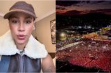 Atraso, confusão e desabafo: Cantora famosa é impedida de fazer show em Serrinha, acusa produção de agressão e prefeitura justifica