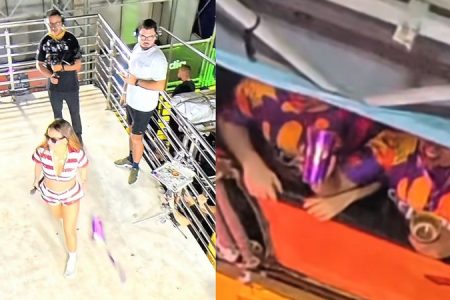 Alinne Rosa é atingida por copo durante show no Fortal; veja vídeo